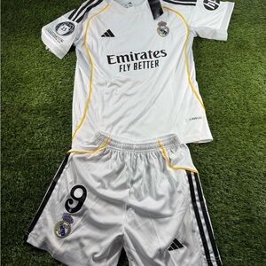 Real Madrid Mbappe  Soccer Jersey and Shorts Set